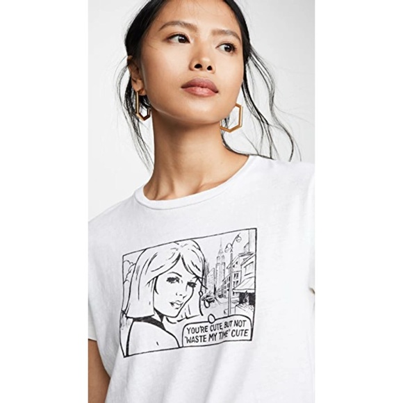 Re/Done Tops - RE/DONE / You’re Cute Tee in Vintage White